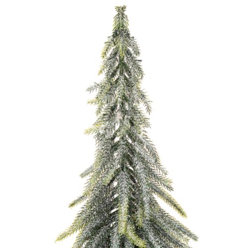 Műfenyő, jeges, díszfa fa talapzaton téli és karácsonyi dekorációhoz, 75cm | Floristik24.hu