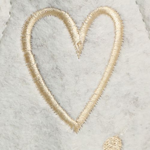 tételeket Karácsonyfa filc dekoráció szívkrém bézs színű H35cm 2 db