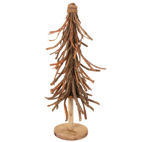 Fűzfaágakból készült karácsonyfa fa talapzaton, 48 cm | Floristik24.hu