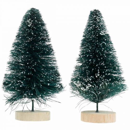 Floristik24 Mini fenyő havas, téli dekoráció, karácsonyfa H9,5cm Ø5cm 2db