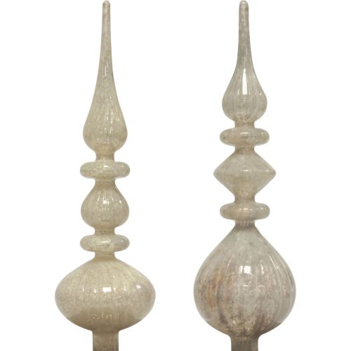 Floristik24 Karácsonyfa borító Karácsonyfa fedő üveg fehér üveg ezüst 34cm 1db