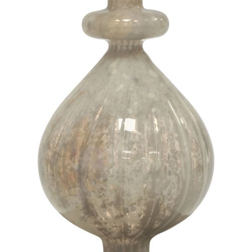 Floristik24 Karácsonyfa borító Karácsonyfa fedő üveg fehér üveg ezüst 34cm 1db