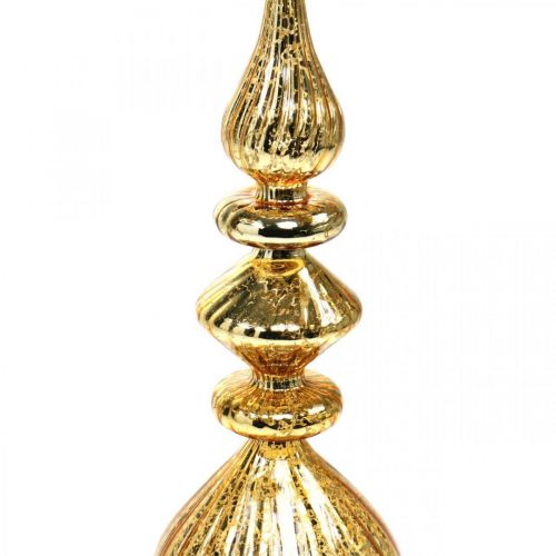 tételeket Facsúcs arany karácsonyi dekoráció üvegből Karácsonyfa teteje H35cm