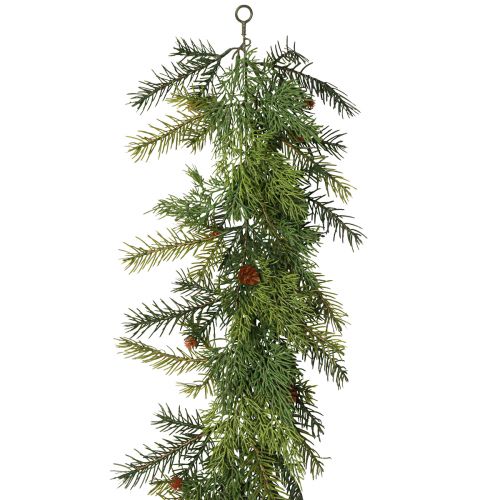 Floristik24 Fenyőfüzér Thulia kúpokkal zöldbarna 182cm