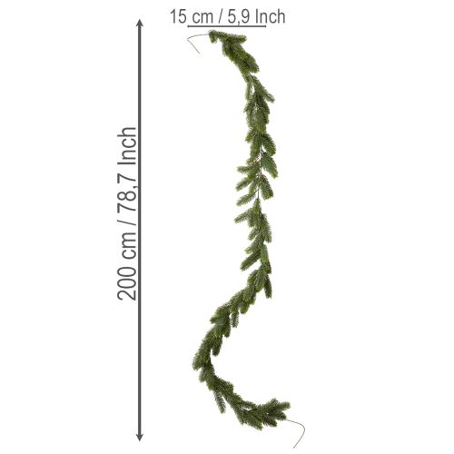 Műfenyő füzér ünnepi dekorációhoz, 200 cm | Floristik24.hu