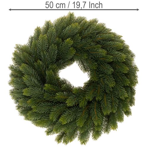 Műfenyőág koszorú, zöld, kerek, 50cm | Floristik24.hu