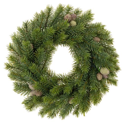 Műfenyőág koszorú tobozokkal ajtóra vagy asztalra, 30cm vétel | Floristik24.hu