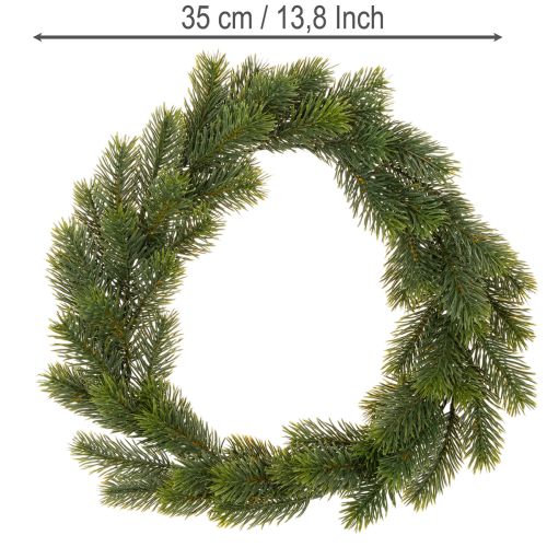 Műfenyő zöld koszorú ajtódísznek, 35cm | Floristik24.hu