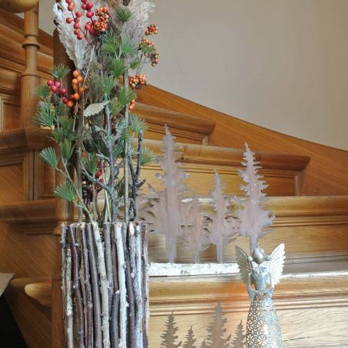 Floristik24 Fenyő sziluett patina nyírfa törzsön 41cm x 36cm