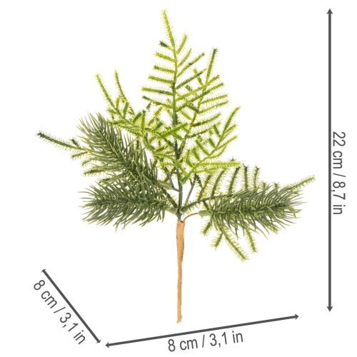 Műfenyőág ünnepi dekorációhoz, 22 cm, 2 darab | Floristik24.hu