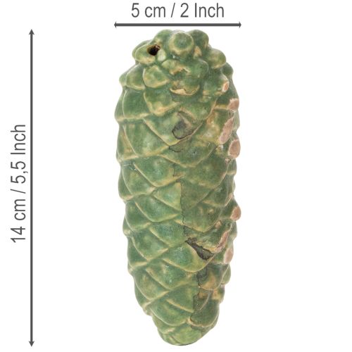 Kerámia fenyőtoboz dekoráció, asztaldísz, őszi, 14cm, 3 darab | Floristik24.hu