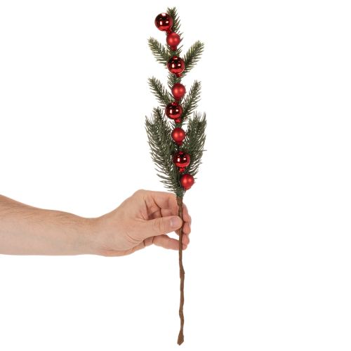 Műfenyőág karácsonyfadíszekkel, 48 cm, 2 darab | Floristik24.hu
