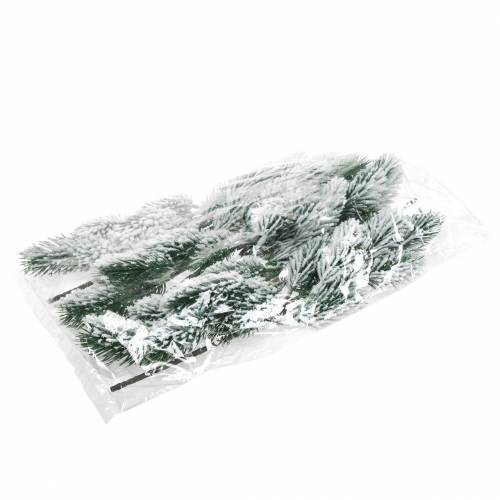 Floristik24 Hóval borított zöld fenyő ág 39cm 8 db