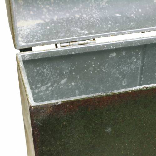 tételeket Ültetős táska tetővel és bőrszíjakkal fémszürke, barna / rozsda H28,5cm
