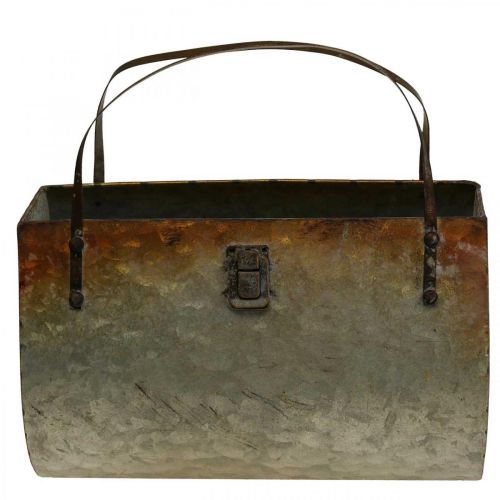 Floristik24 Ültető fém táska ültetéshez 26×12,5×27cm