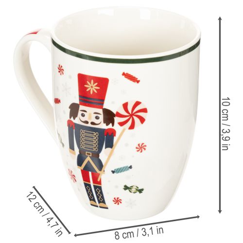 Karácsonyi bögre diótörő és cukorpálca motívummal, 10 cm, 2 darab | Floristik24.hu