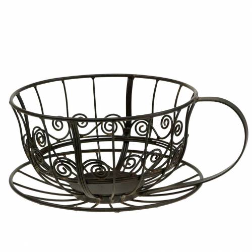 Floristik24 Dekoratív csésze sötétbarna Ø23cm H13,8cm