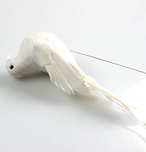 Floristik24 Deco galambok dróton fehér 16cm 4db