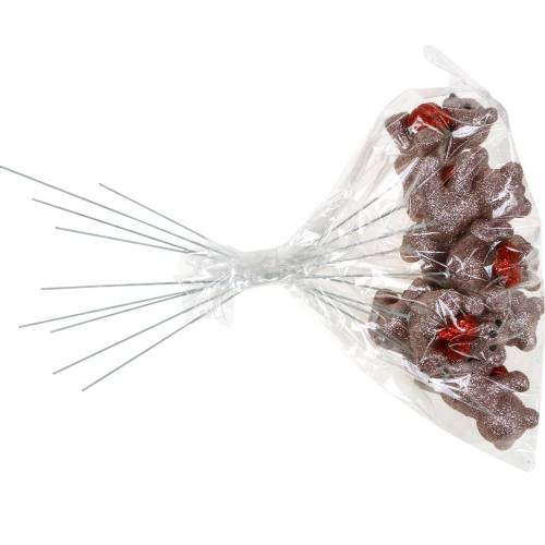 tételeket Dekoratív dugós maci szívvel, Valentin-nap, virágdugó csillám 9 db