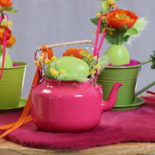 tételeket Teáskanna, nosztalgikus vidéki stílusban, dekoratív nappaliba vagy konyhába, 15 cm