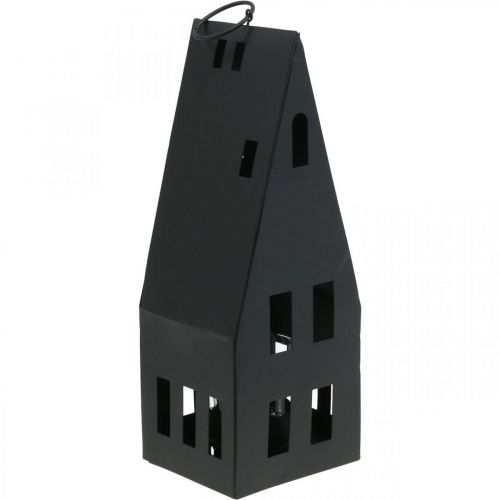 Teavilágító ház, könnyűház fém fekete Ø4,4cm H24cm