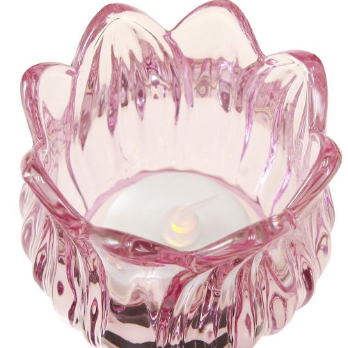 Floristik24 Tealight üveg viráglámpás üveg 3 szín Ø7cm H7cm 6db