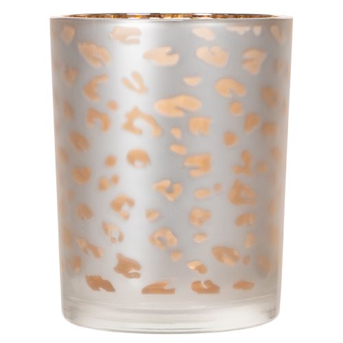 Üveg mécsestartó leopárdmintával, 12 cm | Floristik24.hu