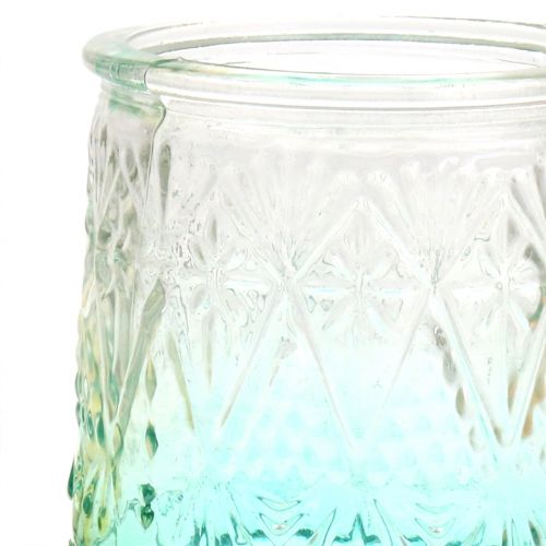 Floristik24 Tealight üveg narancssárga / sárga / türkiz Ø8cm 3db