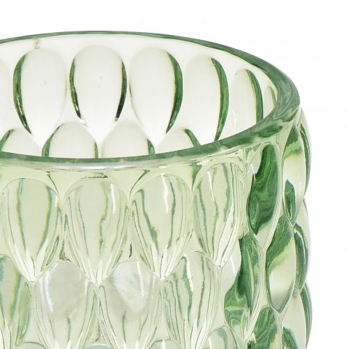 tételeket Tealámpa üveg zöld lámpás színezett üveg Ø9,5cm H9cm 2db