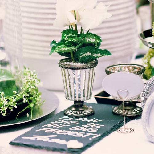 Floristik24 Teakönnyű üvegpohár paraszt ezüst H11cm