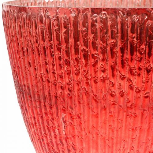 tételeket Gyertyaüveg lámpás piros üveg deko váza Ø21cm H21,5cm