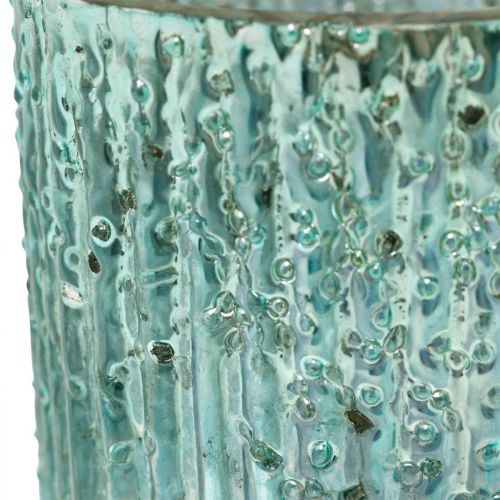 Floristik24 Tea világos üveg kék lámpás üveg gyertya dekoráció 8cm