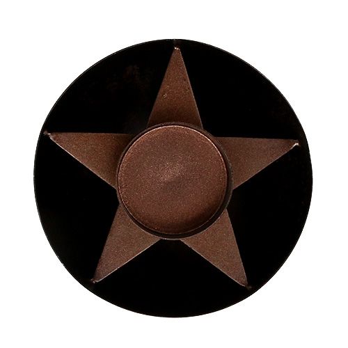 Floristik24 Gyertyatartó barna Ø10cm H4cm