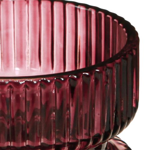 tételeket Gyertyatartó üveg díszbordás bogyó Ø9cm H7cm 4 db