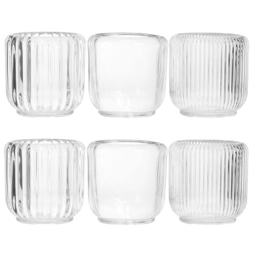 tételeket Gyertyatartó gyertyatartó üveg átlátszó Ø8cm H8cm 6 db