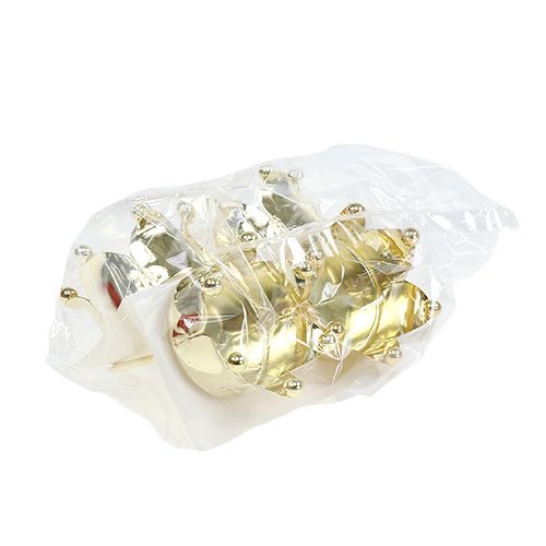 Floristik24 Tealámpa tartó korona arany Ø4,8cm 4db