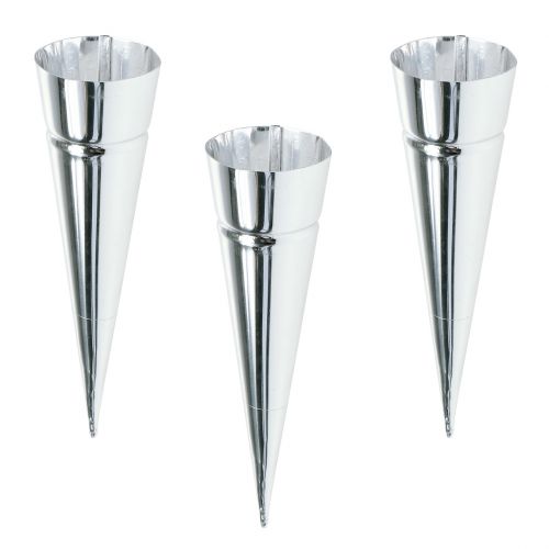 Floristik24 Gyertyatartó ezüst Ø4,5cm H14cm 8db