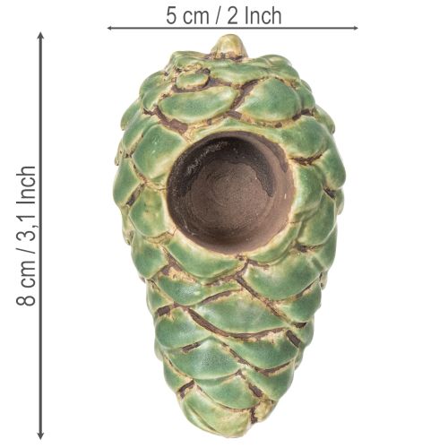 Teamécses tartó fenyőtoboz mintás gyertyatartó 8cm 3db | Floristik24.hu