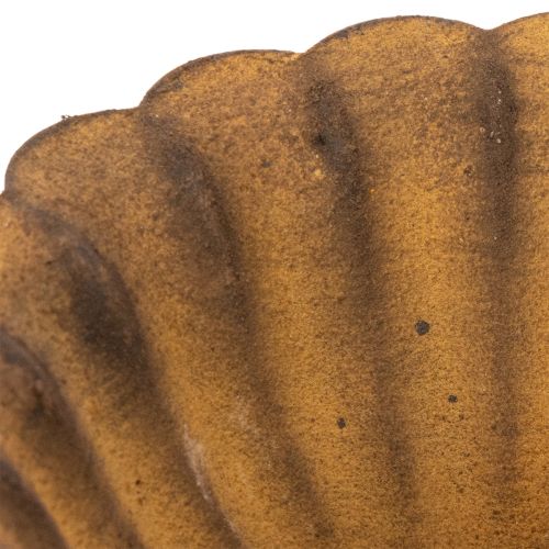 Vintage mécsestartó, kis tál, rozsdaszínű fém, Ø10cm, M4.5cm | Floristik24.hu
