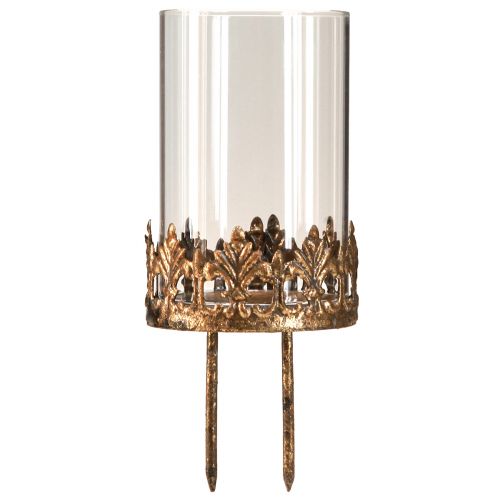 Floristik24 Gyertyatartó üveggel antik megjelenésű arany Ø5,5cm 4 db