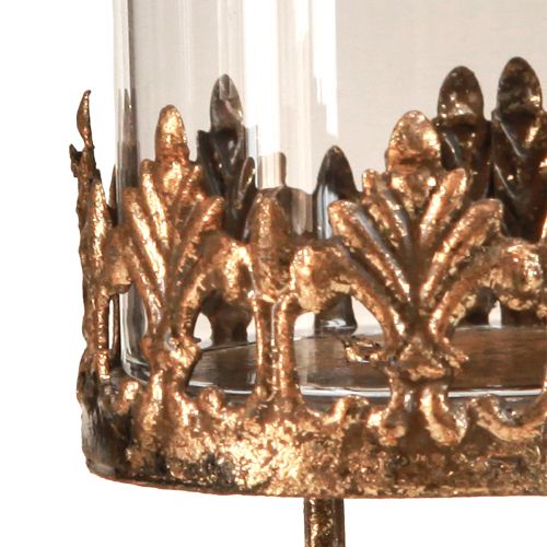 Floristik24 Gyertyatartó üveggel antik megjelenésű arany Ø5,5cm 4 db