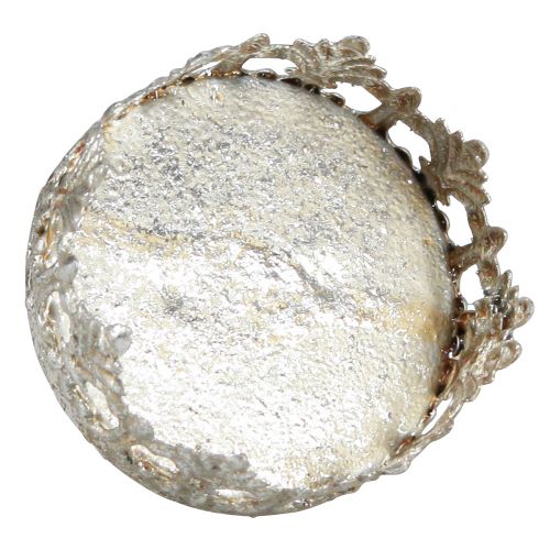 tételeket Gyertyatartó üveggel vintage ezüst bedugáshoz Ø5,5cm H8cm 4db