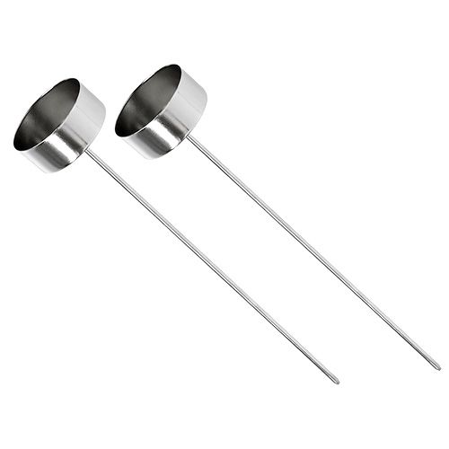 Floristik24 Gyertyatartó ezüst bedugáshoz 21cm 8 db