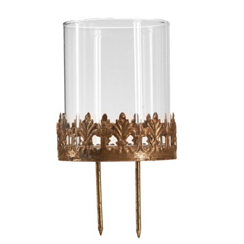 Gyertyatartó bekötéshez gyertyaüveg arany Ø7cm 4 db