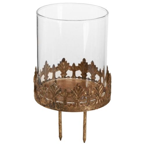 Floristik24 Gyertyatartó bekötéshez gyertyaüveg arany Ø7cm 4 db