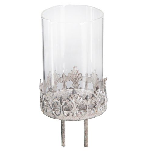 Floristik24 Gyertyatartó gyertyaüveggel való csatlakoztatáshoz szürke Ø5,5cm 4db