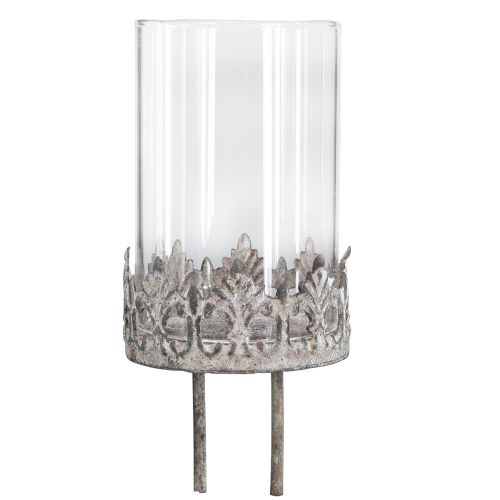 Floristik24 Gyertyatartó gyertyaüveggel való csatlakoztatáshoz szürke Ø5,5cm 4db