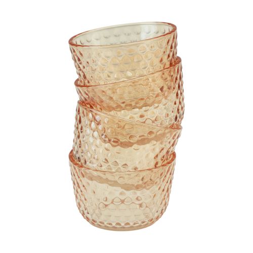 tételeket Gyertyatartó üveglámpás retro narancssárga Ø8cm H5cm 4db