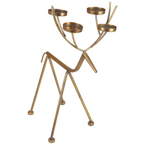 Floristik24 Gyertyatartó fém szarvas dekoratív gyertyatartó H44,5cm