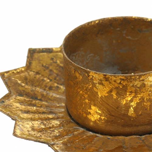 Floristik24 Gyertyatartó fém ragasztáshoz arany színben Ø9cm H9cm 4db